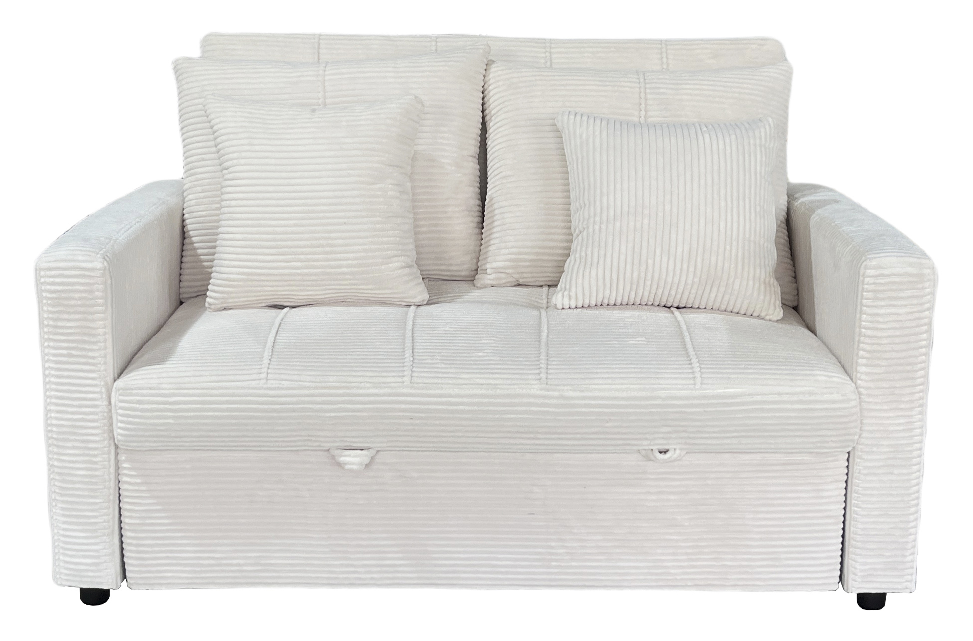 SOFA CAMA DIVAN 140 CM CORDUROY CREMA - Imagen 4