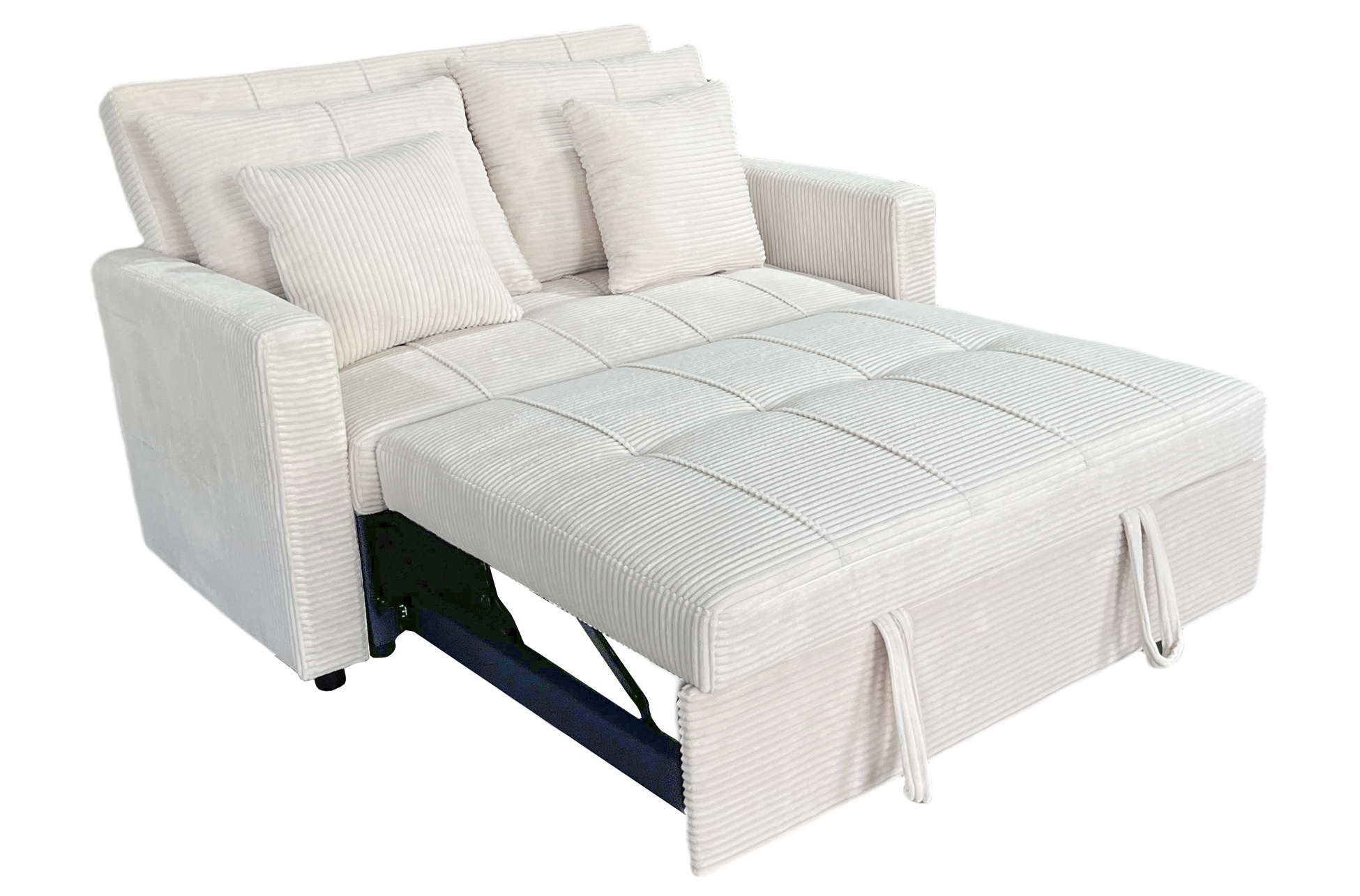 SOFA CAMA DIVAN 140 CM CORDUROY CREMA - Imagen 5