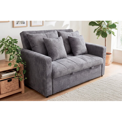 SOFA CAMA DIVAN 140 CM CORDUROY GRIS