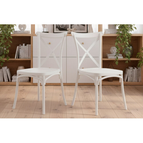 SILLA POLIPROPILENO CROSSBACK BLANCO.
