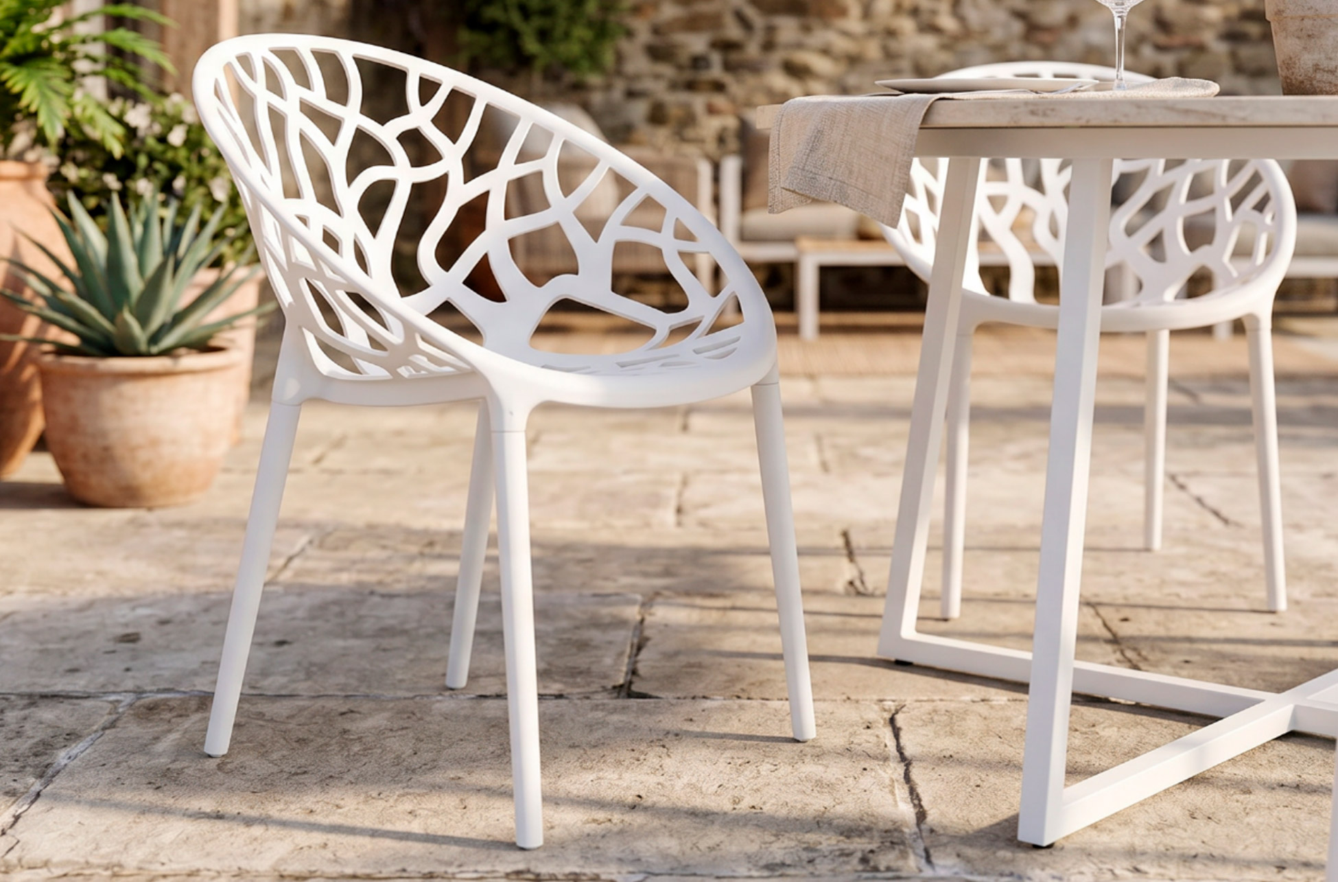 SILLA COMEDOR EXTERIOR / INTERIOR DOLCE PP BLANCO