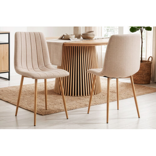 SILLA COMEDOR NAILS TEJIDO BEIGE / OAK.