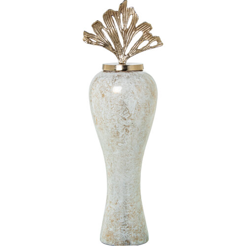 JARRÓN CRISTAL C/TAPA ALUMINIO DORADO