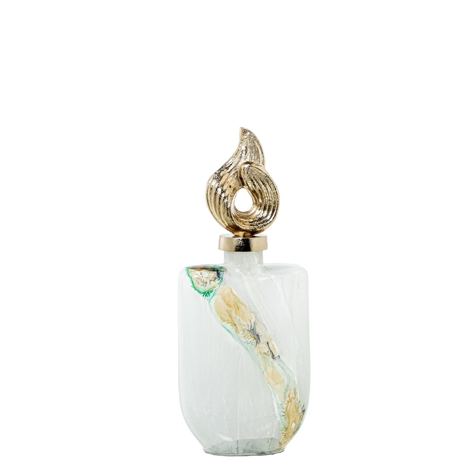 JARRÓN DECORATIVO CRISTAL C/ TADO/BLANCO & AZUL