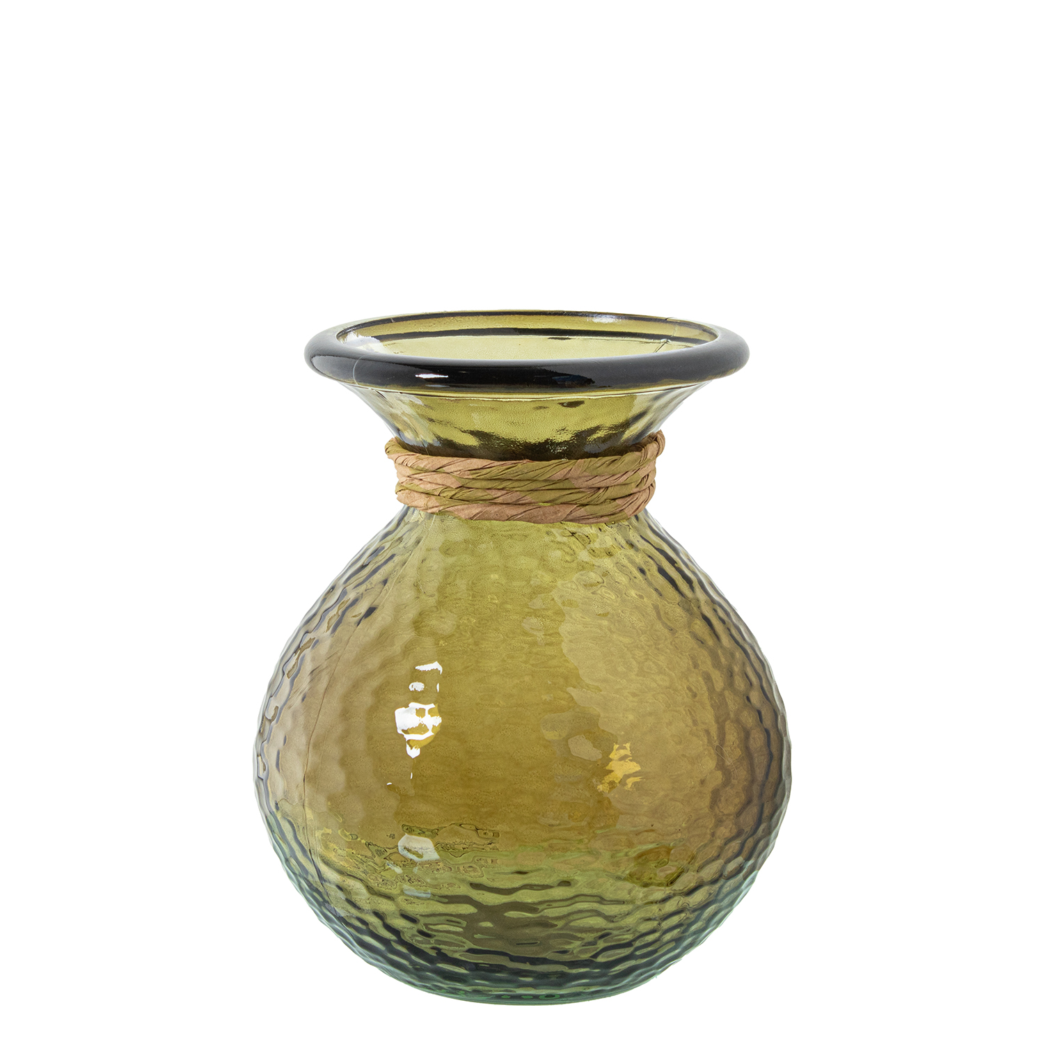 JARRÓN VIDRIO RECICLADO 19CM MRANSPARENTE C/ENEA