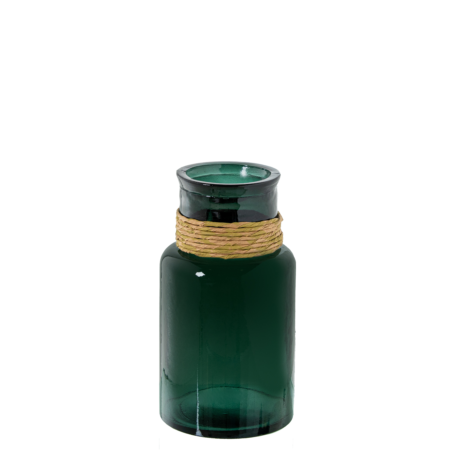 JARRÓN VIDRIO RECICLADO 28CM ARANSPARENTE C/ENEA