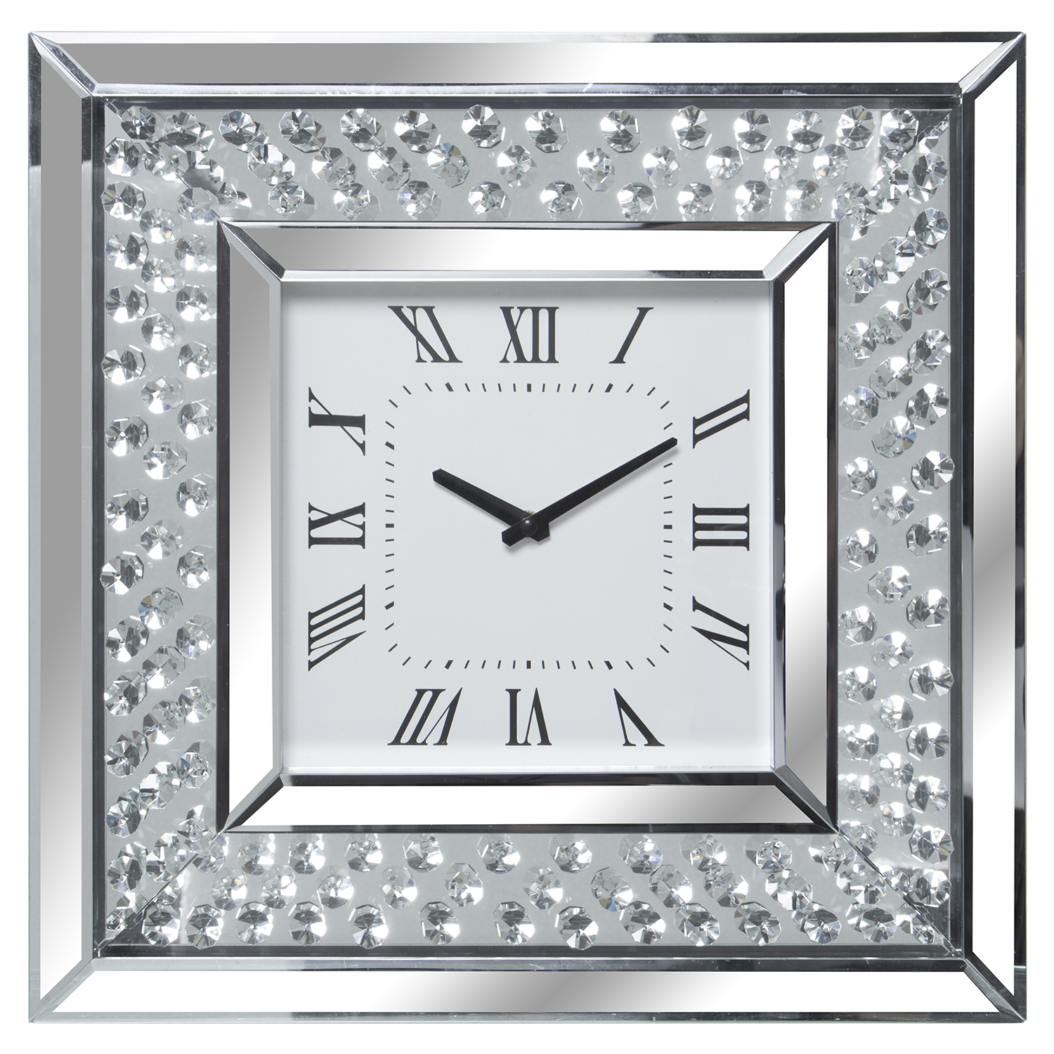 RELOJ PARED ESPEJO C/BRILLANTEO