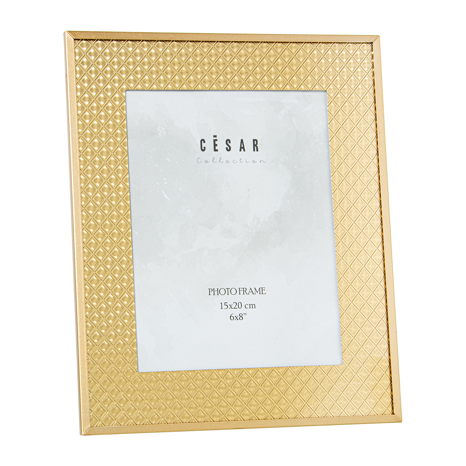 PORTAFOTOS 15X20CM CRISTAL C/BORDE METAL DORADO