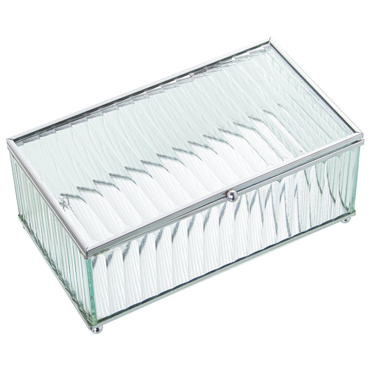 JOYERO CRISTAL/METAL PLATEADOORDE PLATEADO