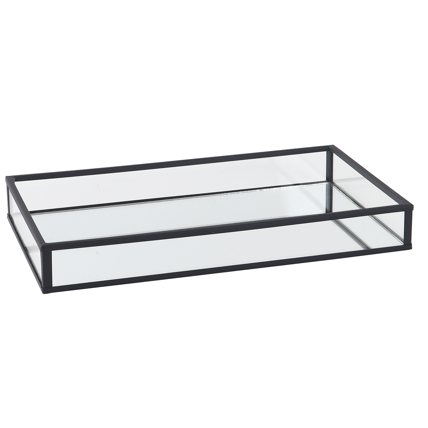 BANDEJA CRISTAL/METAL NEGROAL NEGRO