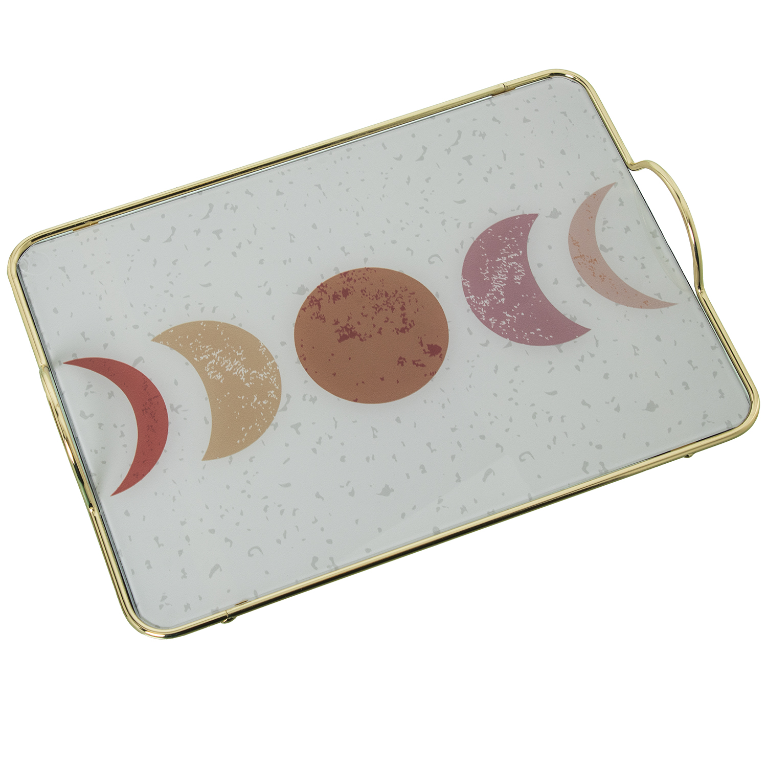 BANDEJA METAL/CRISTAL LUNA