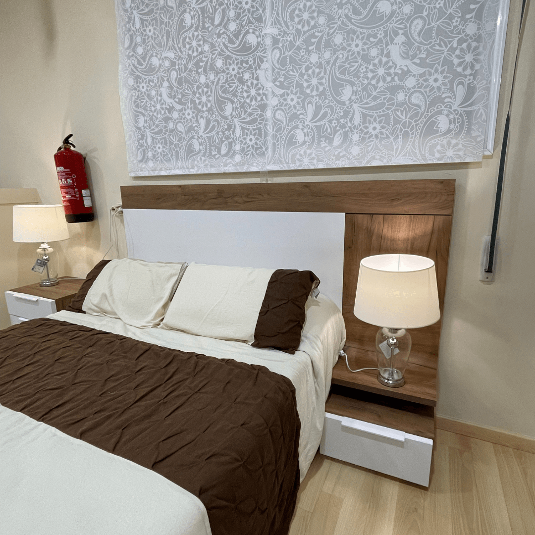 Dormitorio de matrimonio completo roble/blanco outlet - Imagen 2