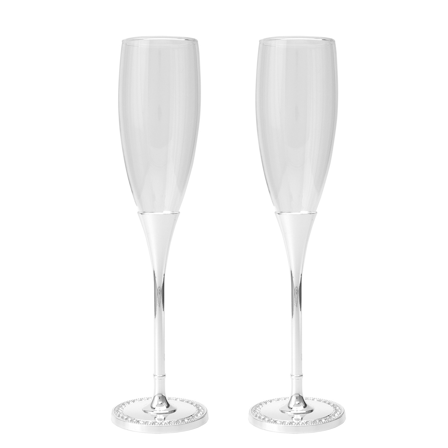 SET 2 COPAS CAVA C/PIE METAL PORADO CORAZÓN