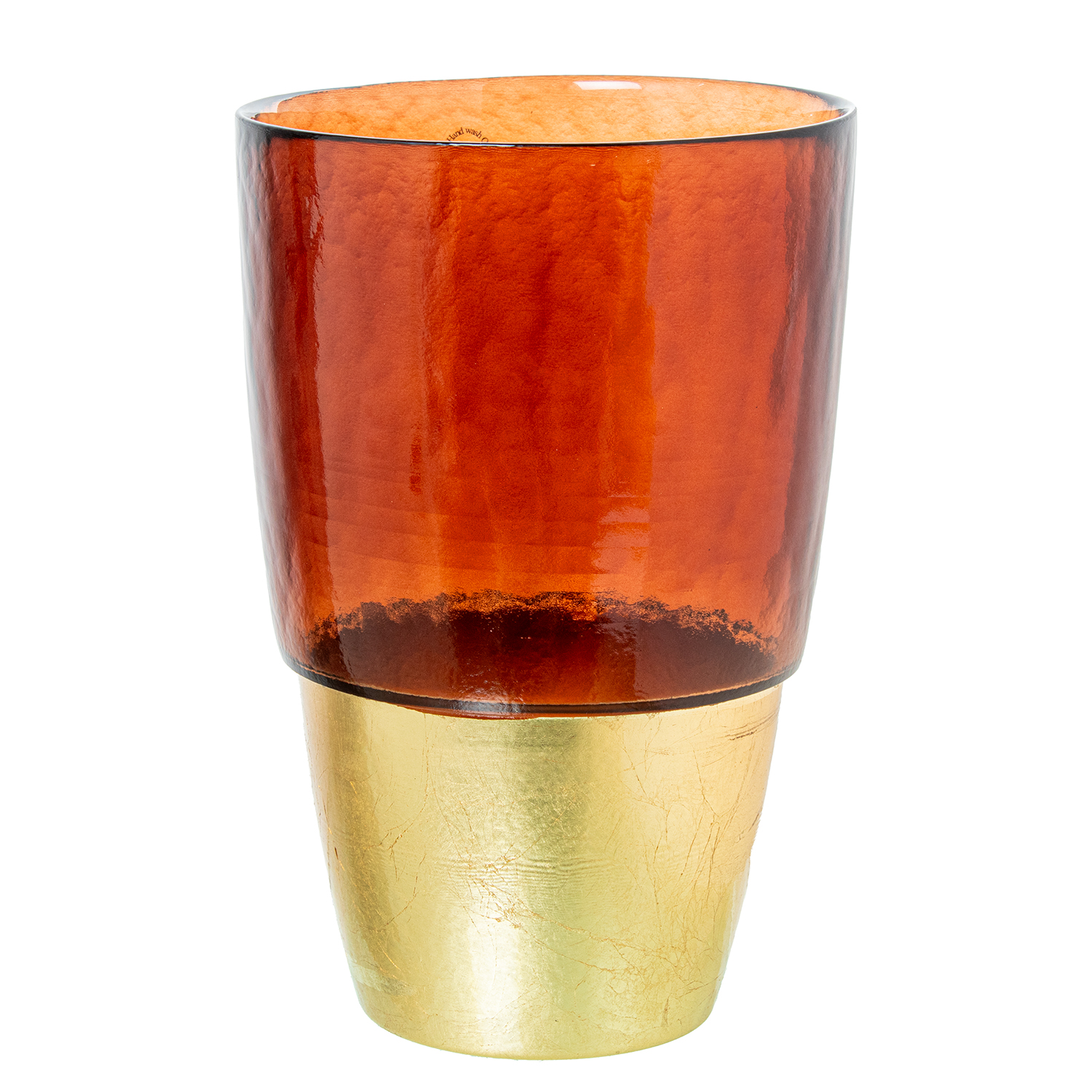 JARRÓN CRISTAL MARRÓN/DORADODORADO