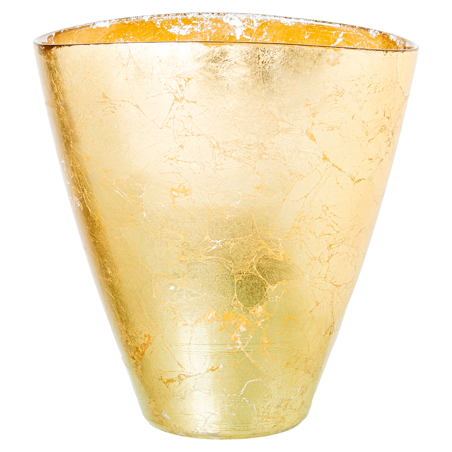 JARRÓN CRISTAL 24CM DORADOCO/NEGRO