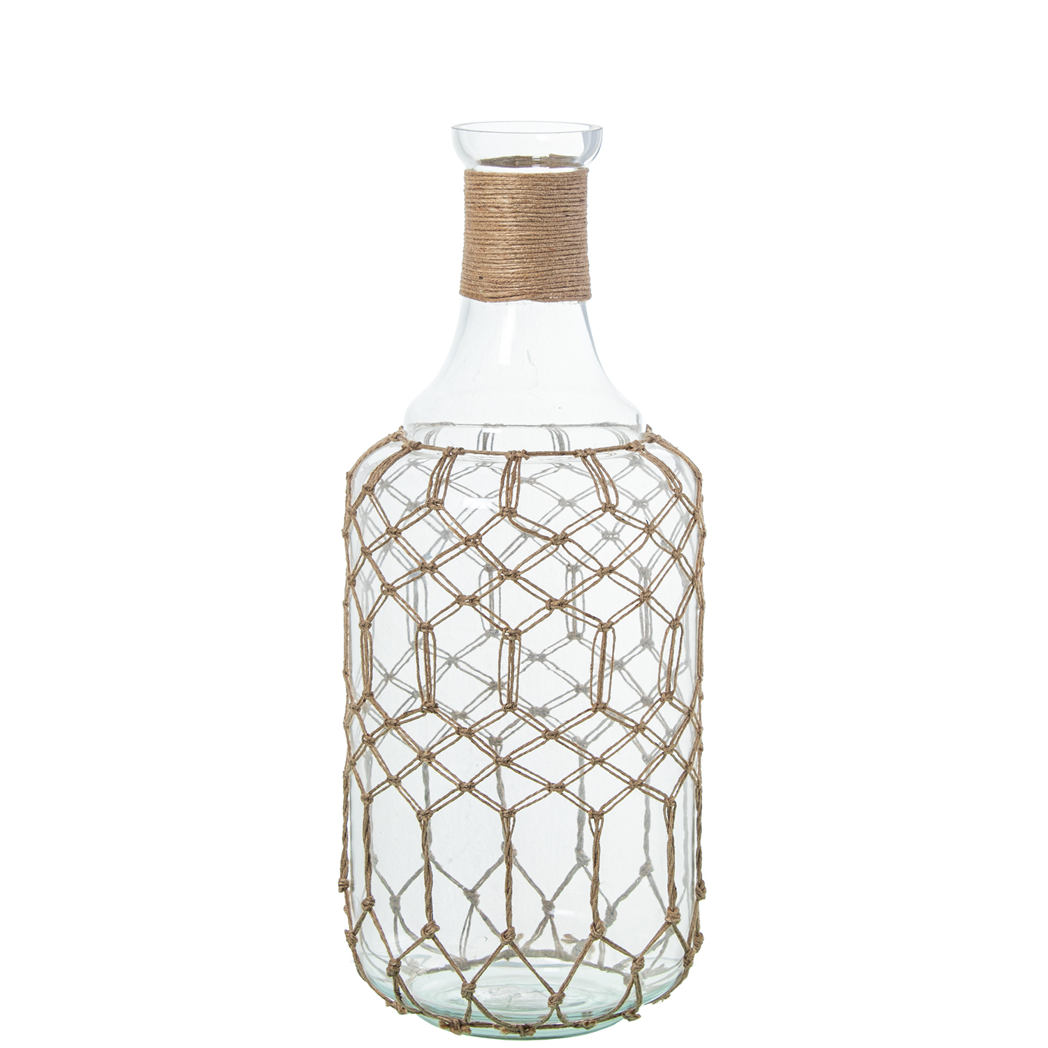 JARRÓN BOTELLA CRISTAL 48CM C/CUERDA