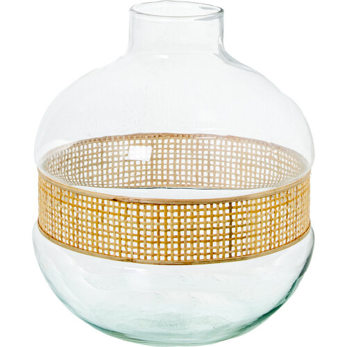JARRÓN CRISTAL C/MIMBRE