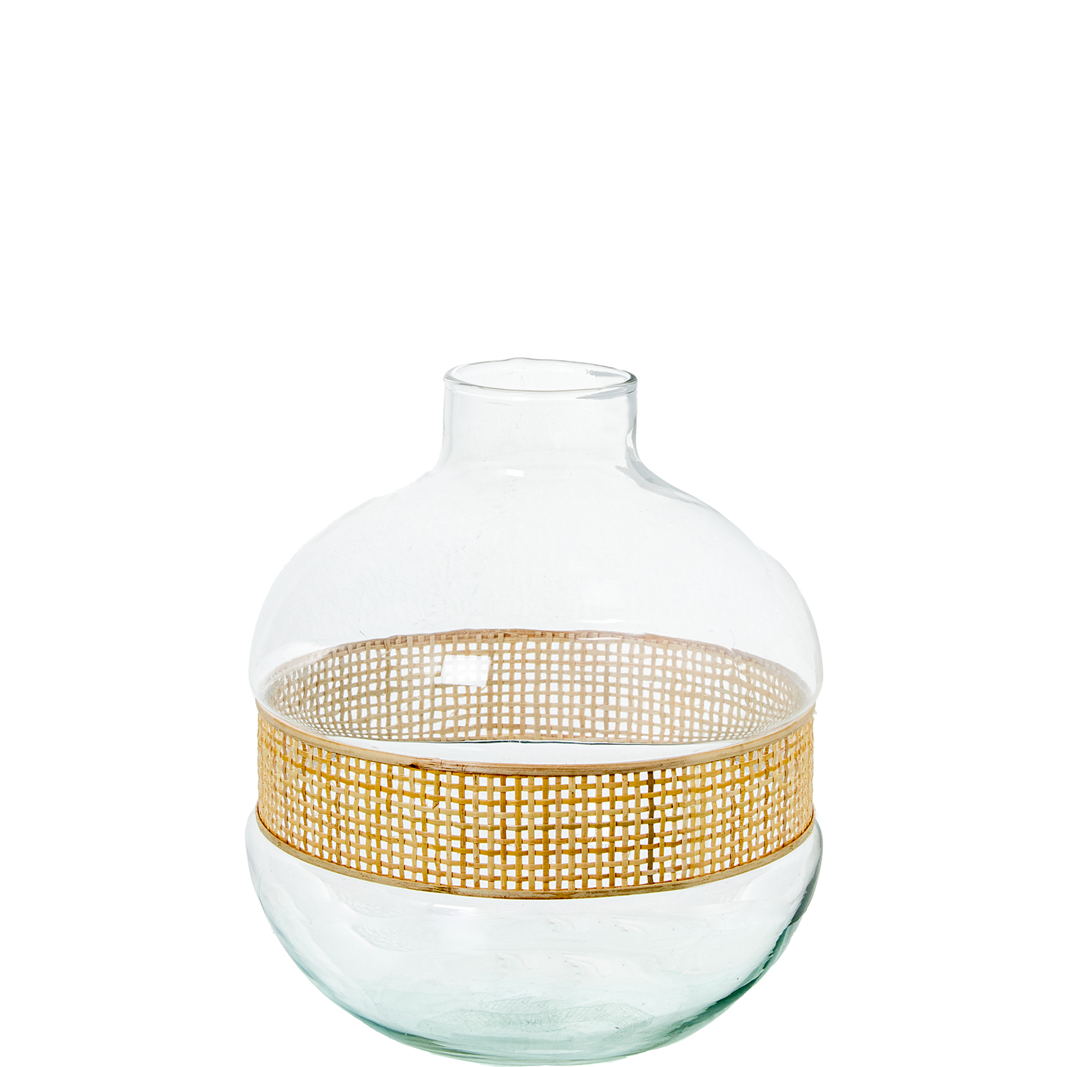 JARRÓN CRISTAL C/MIMBRE