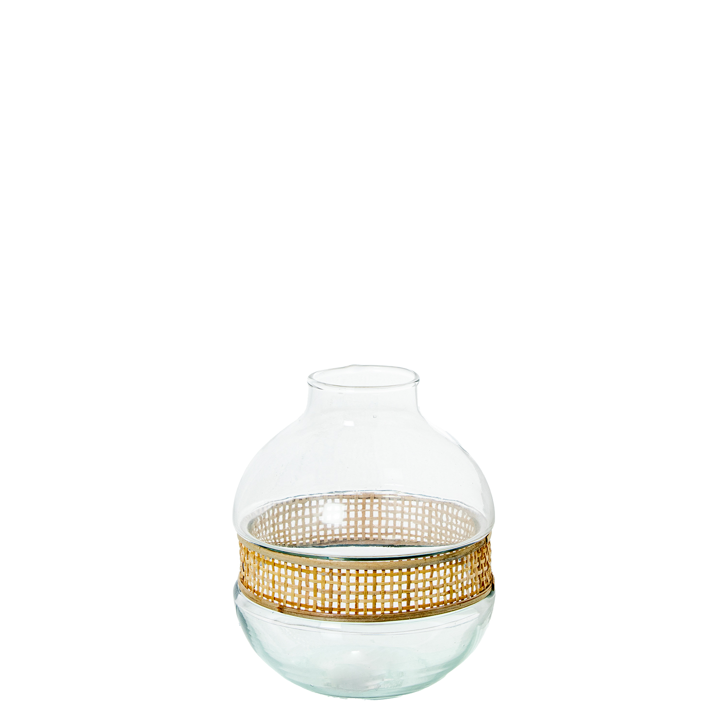 JARRÓN CRISTAL C/MIMBRE