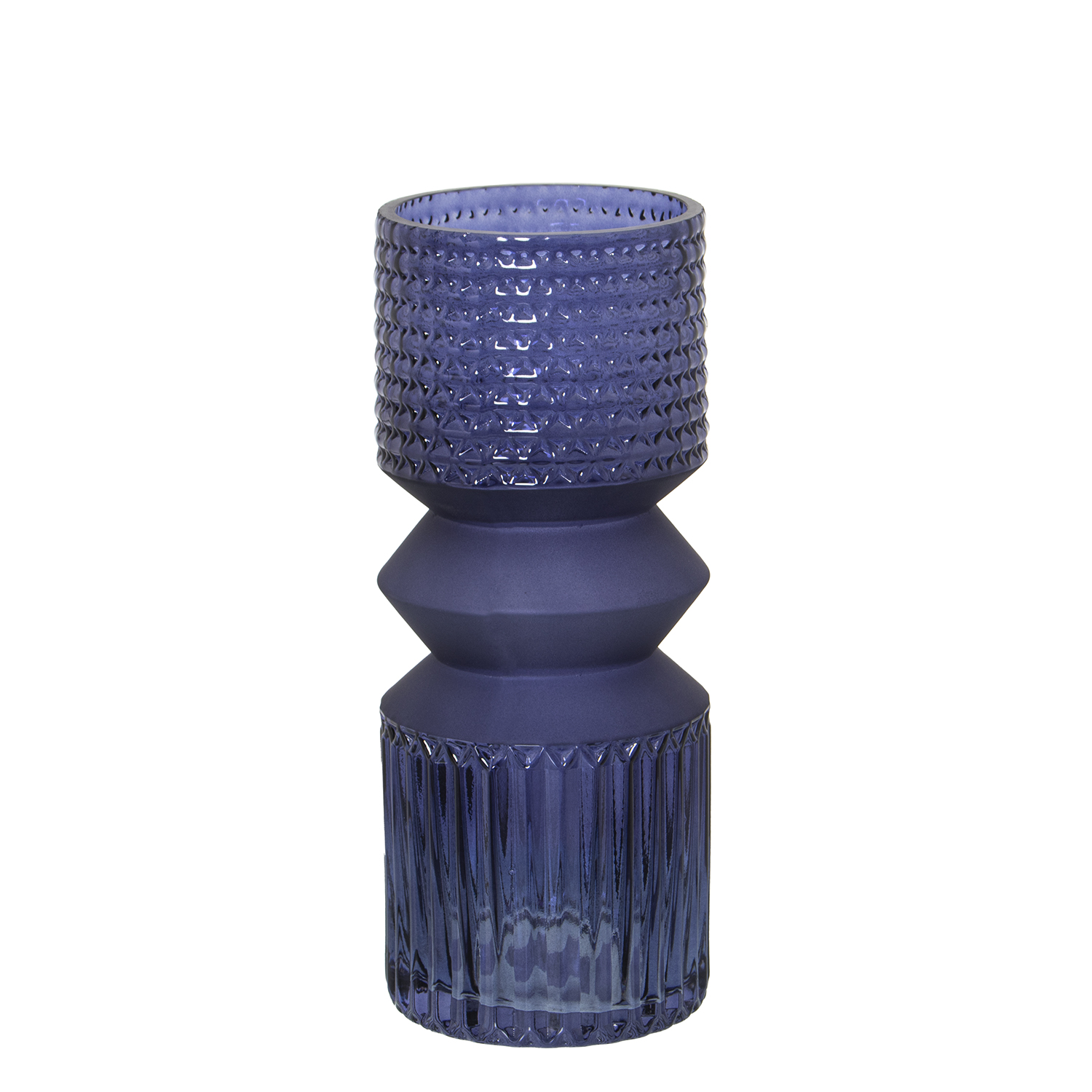 JARRÓN CRISTAL AZUL