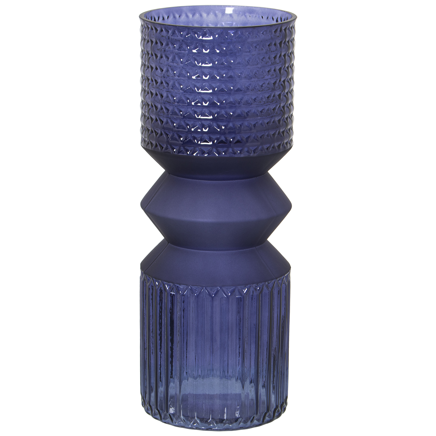 JARRÓN CRISTAL AZUL