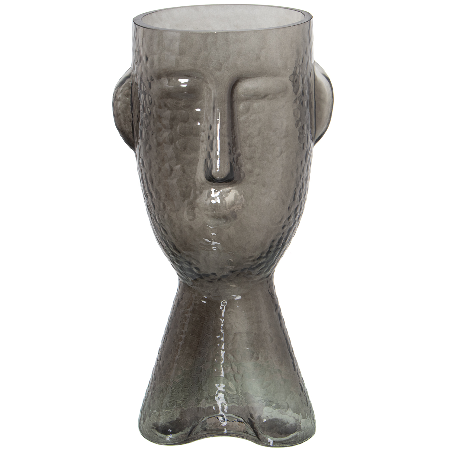 JARRÓN CRISTAL GRIS ROSTRO