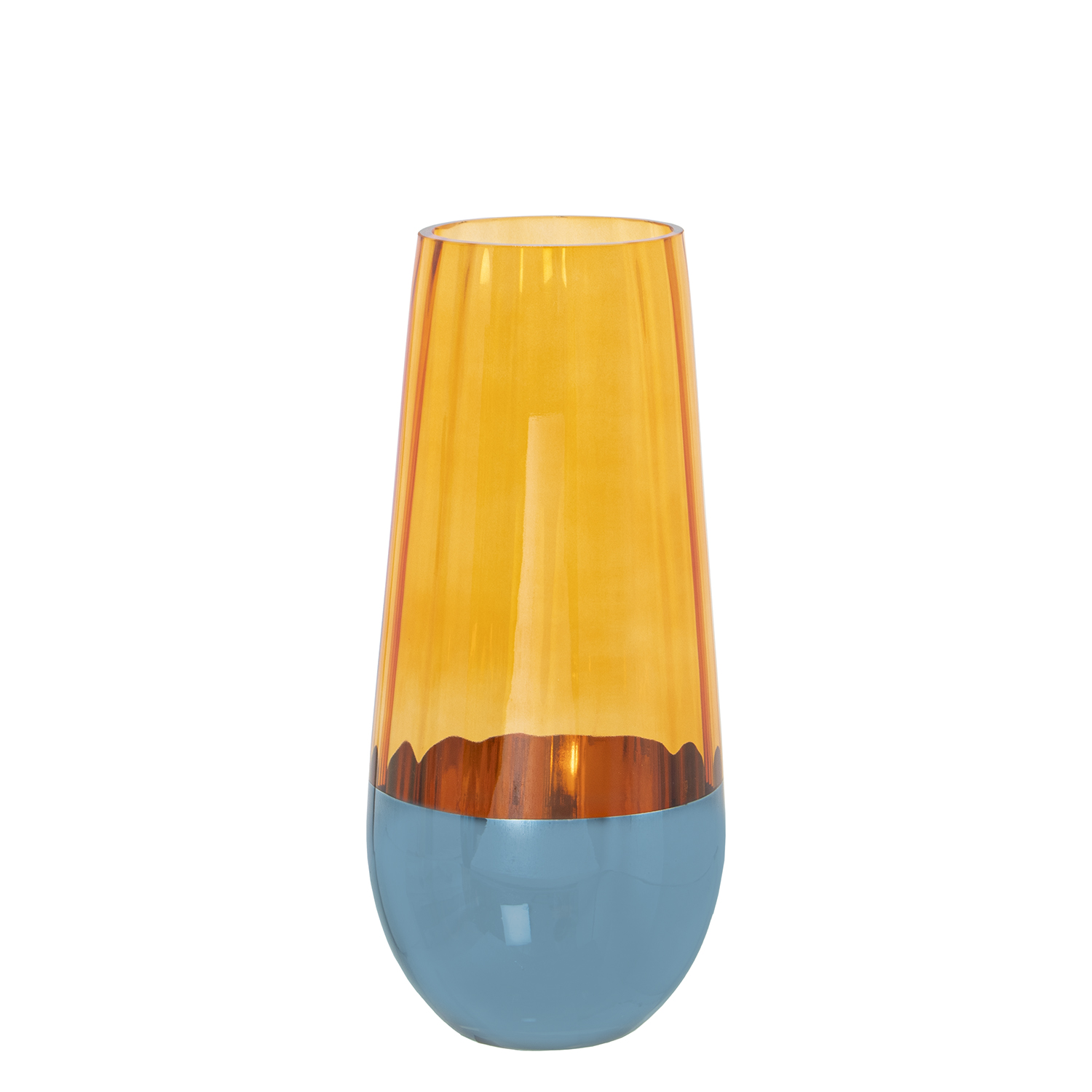 JARRÓN CRISTAL NARANJA/AZUL