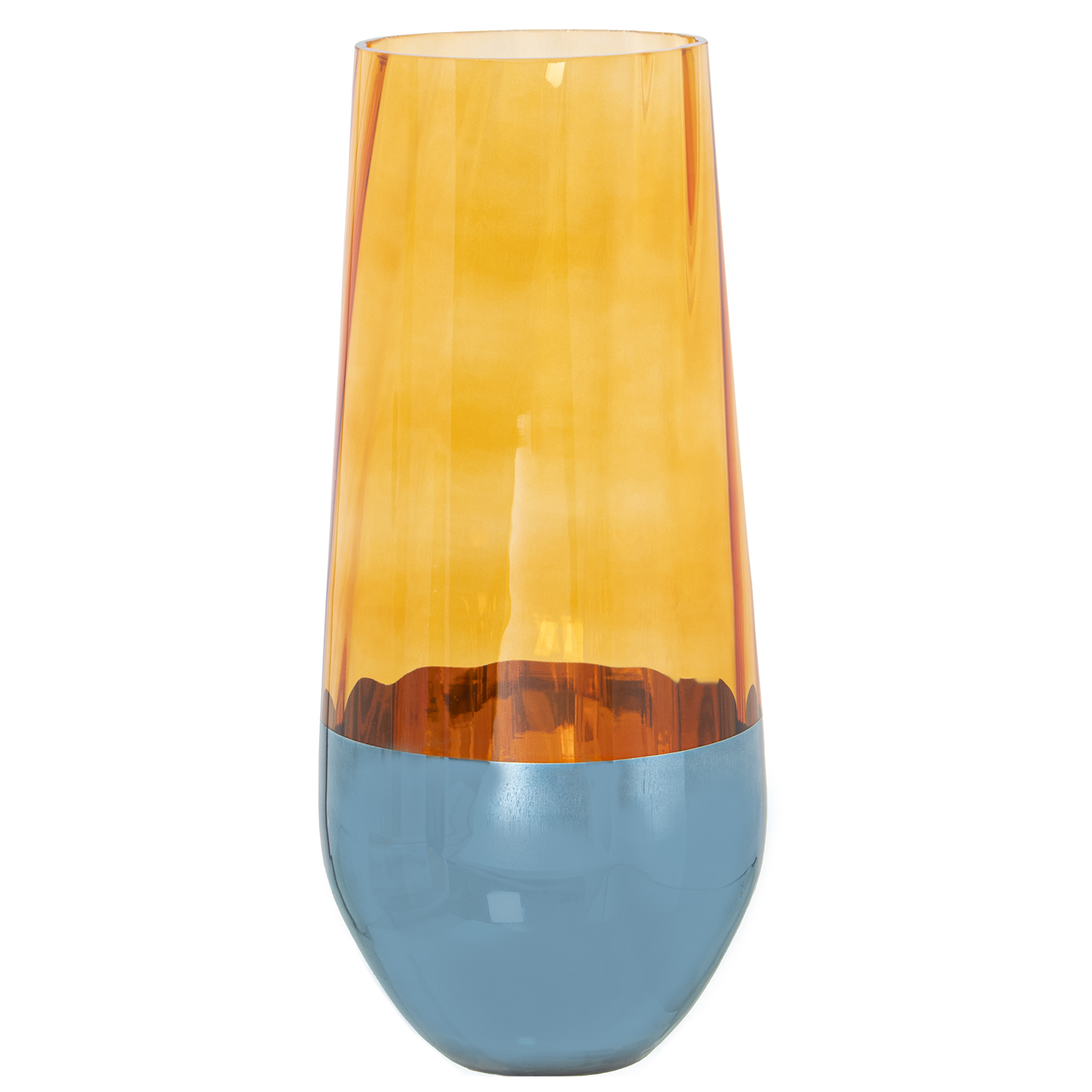 JARRÓN CRISTAL NARANJA/AZUL