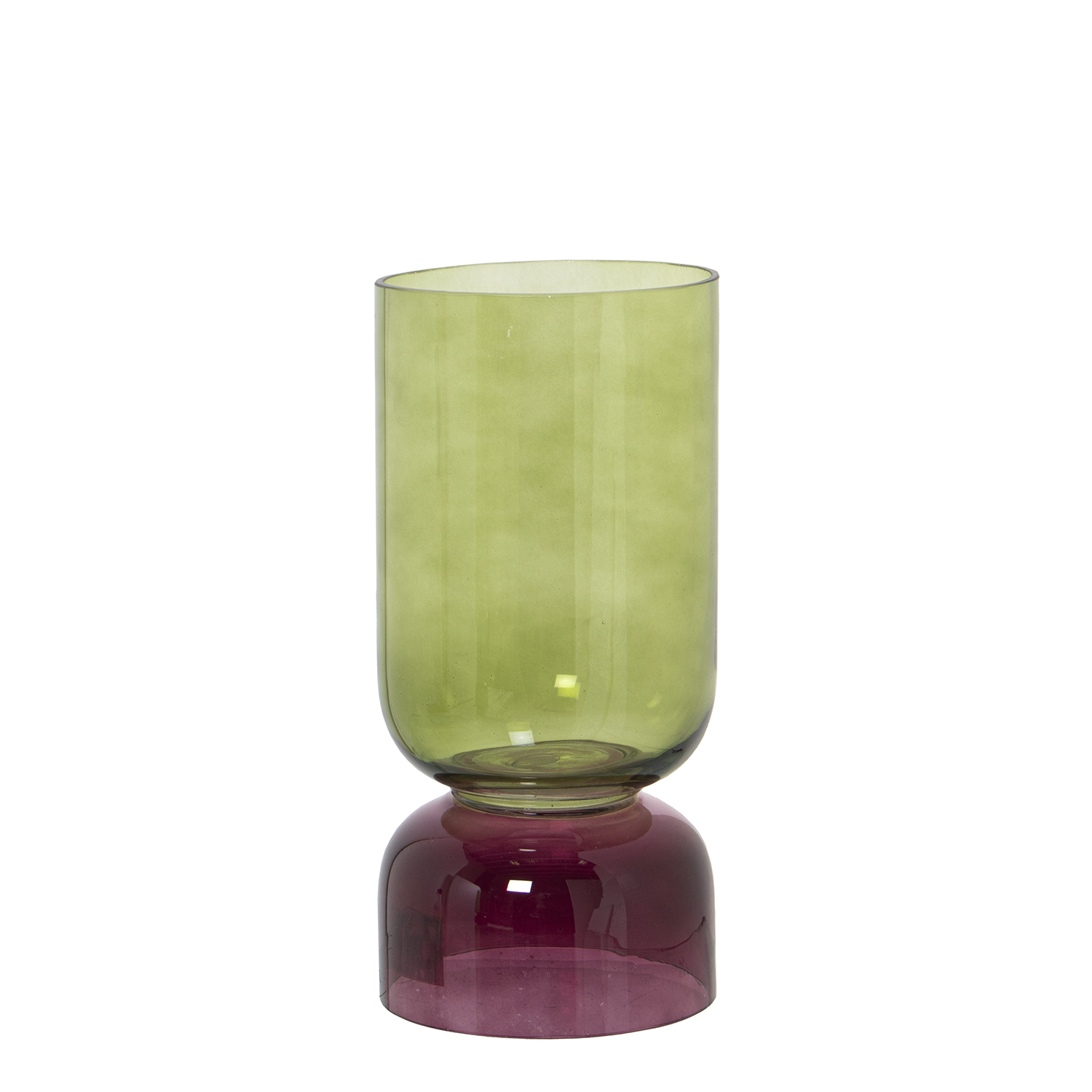 JARRÓN CRISTAL VERDE/VIOLETA