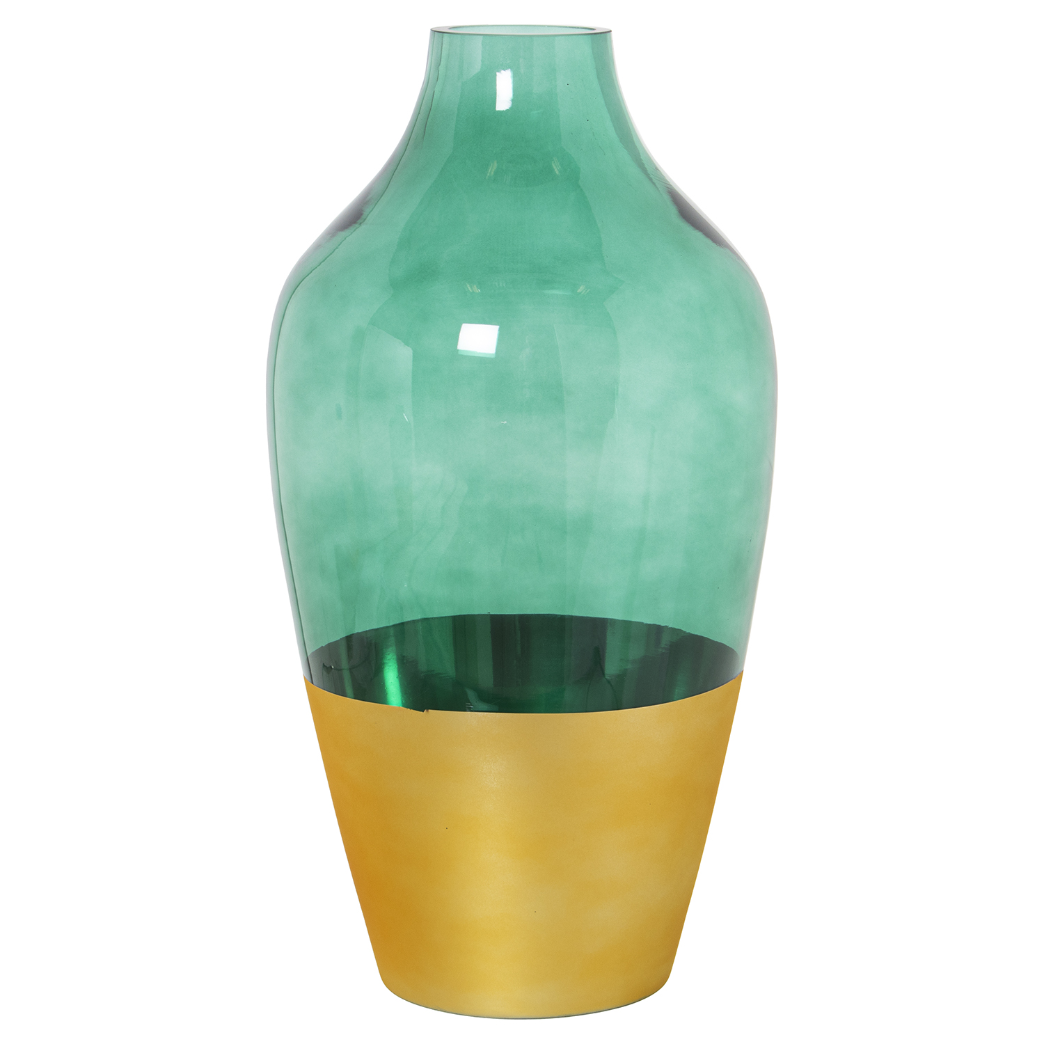 JARRÓN CRISTAL DORADO/VERDE