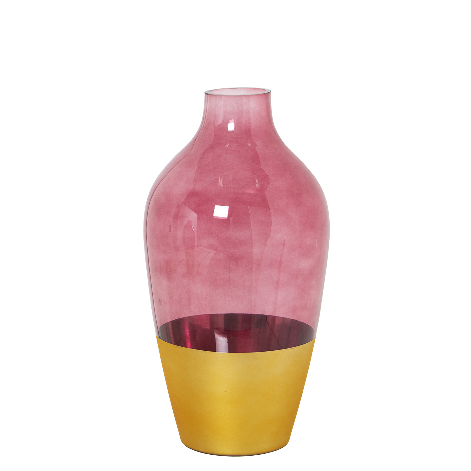 JARRÓN CRISTAL DORADO/ROJO