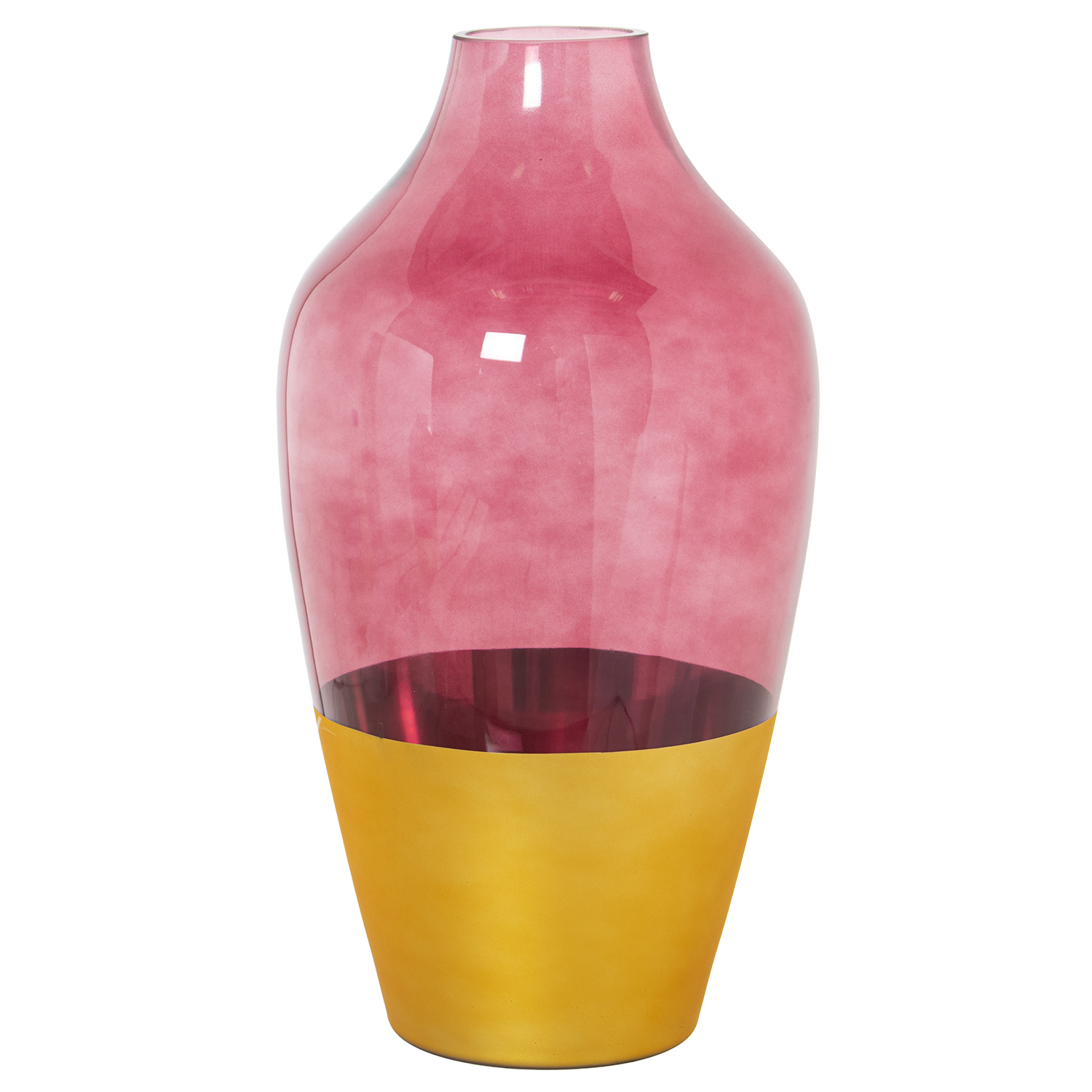 JARRÓN CRISTAL DORADO/ROJO