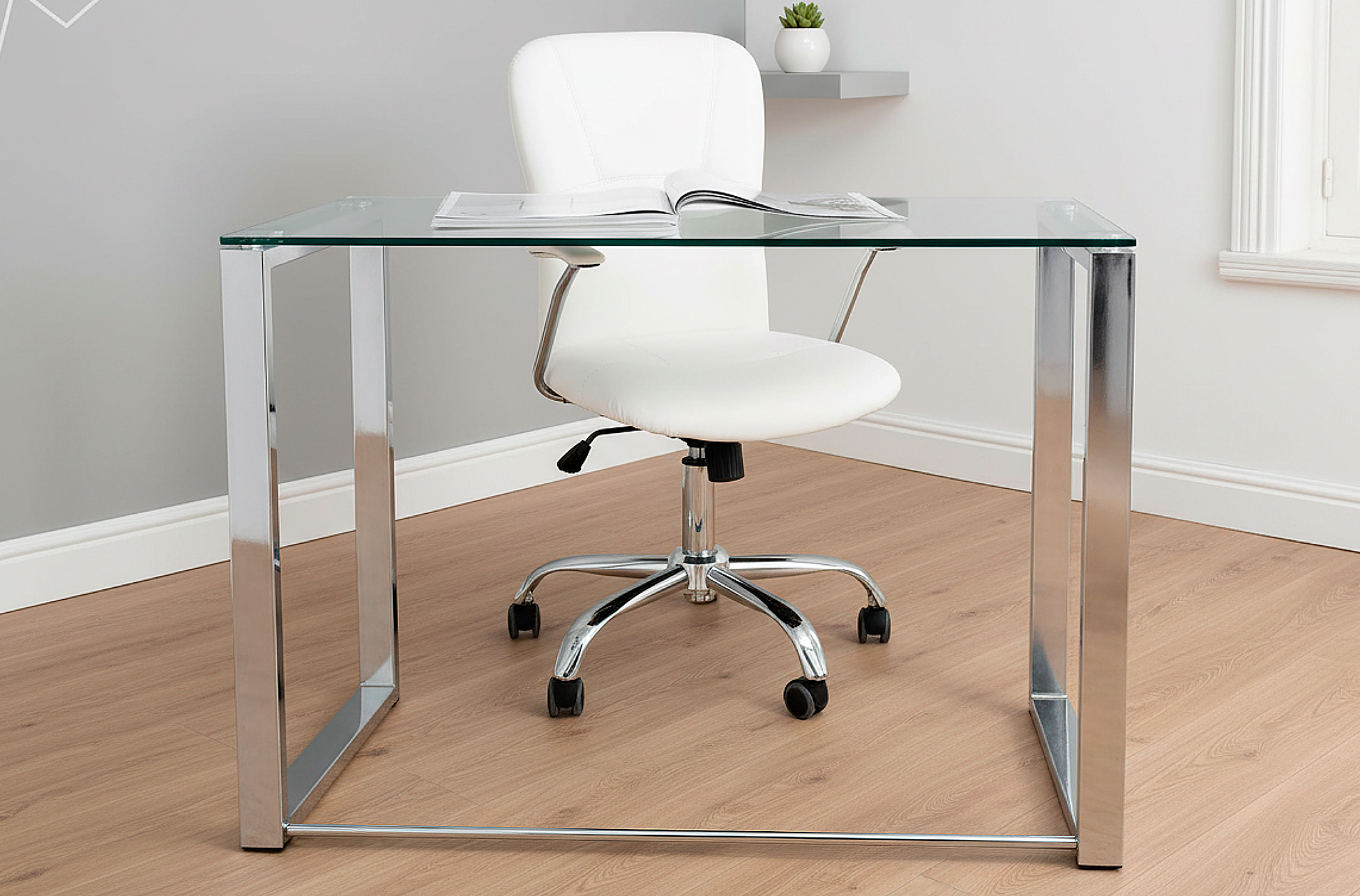 MESA ESTUDIO BENETTO 120 x 60 CM PATAS CROMO