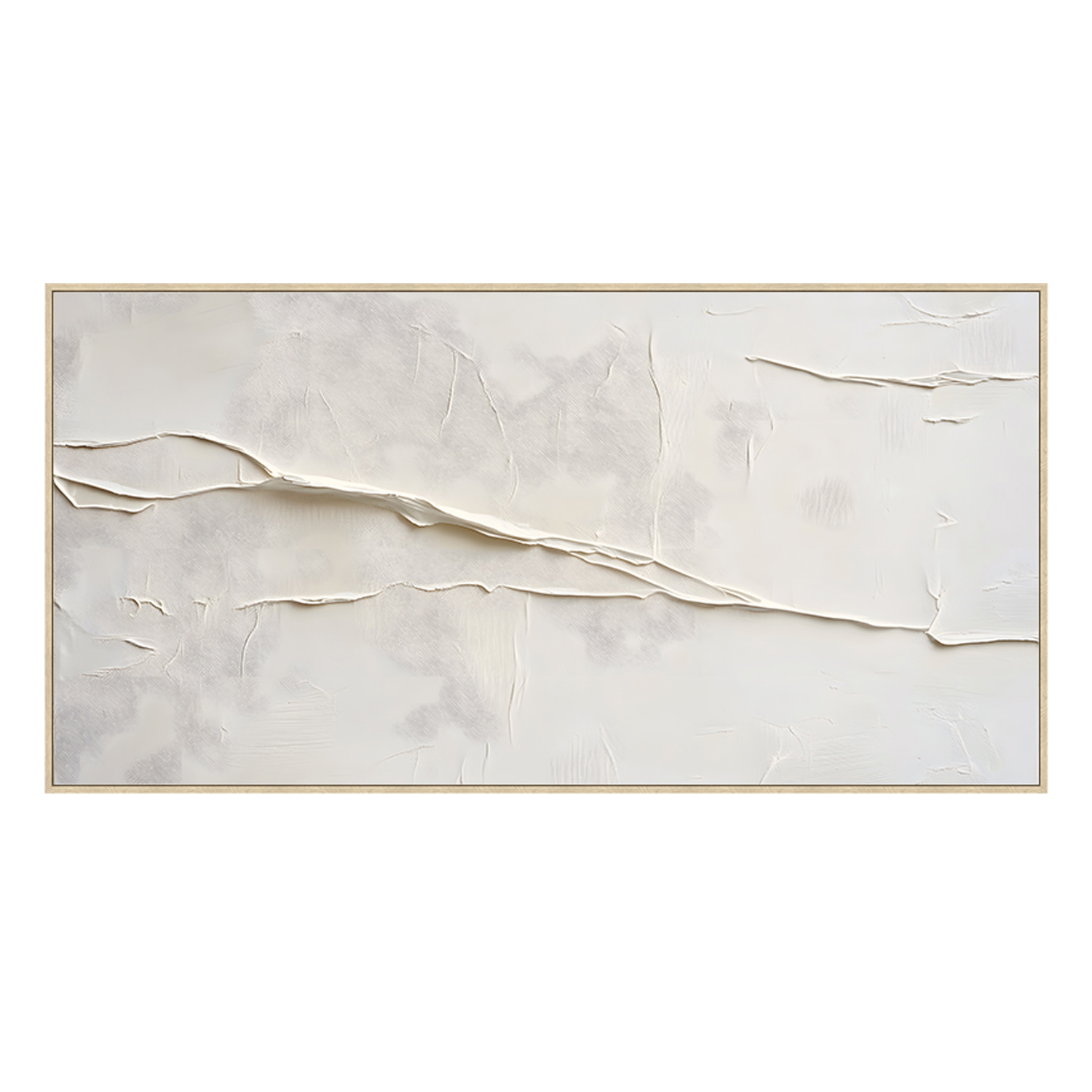 CUADRO LIENZO MARCO MADERA NATURAL 140X70 CM. ABSTRACTO