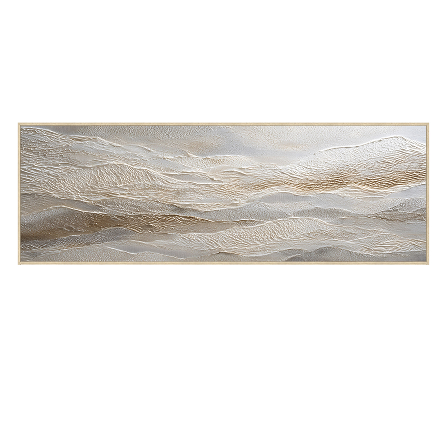 CUADRO LIENZO MARCO MADERA NATURAL 140X70 CM. ABSTRACTO