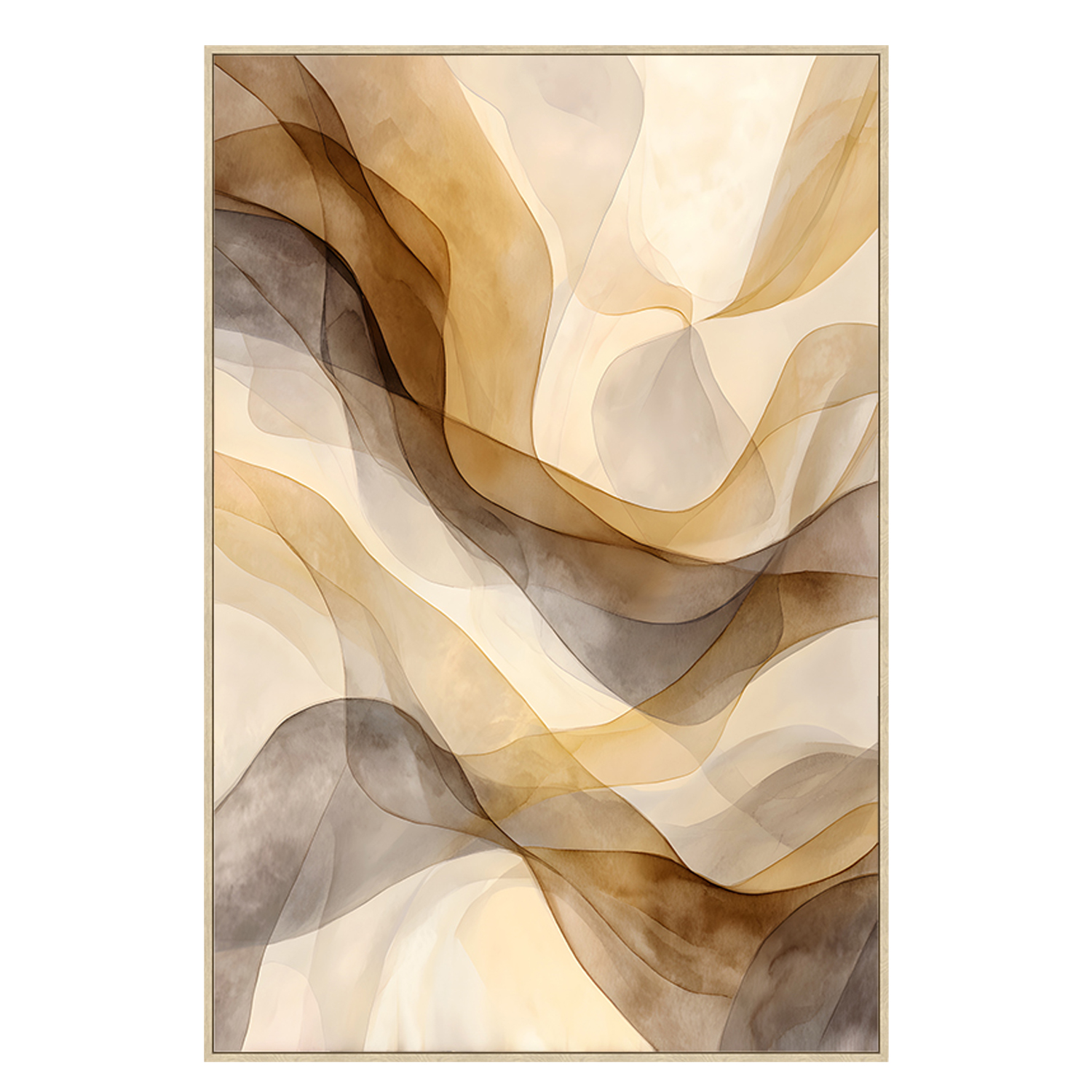 CUADRO LIENZO MARCO MADERA NATURAL 80X120 CM. ABSTRACTO