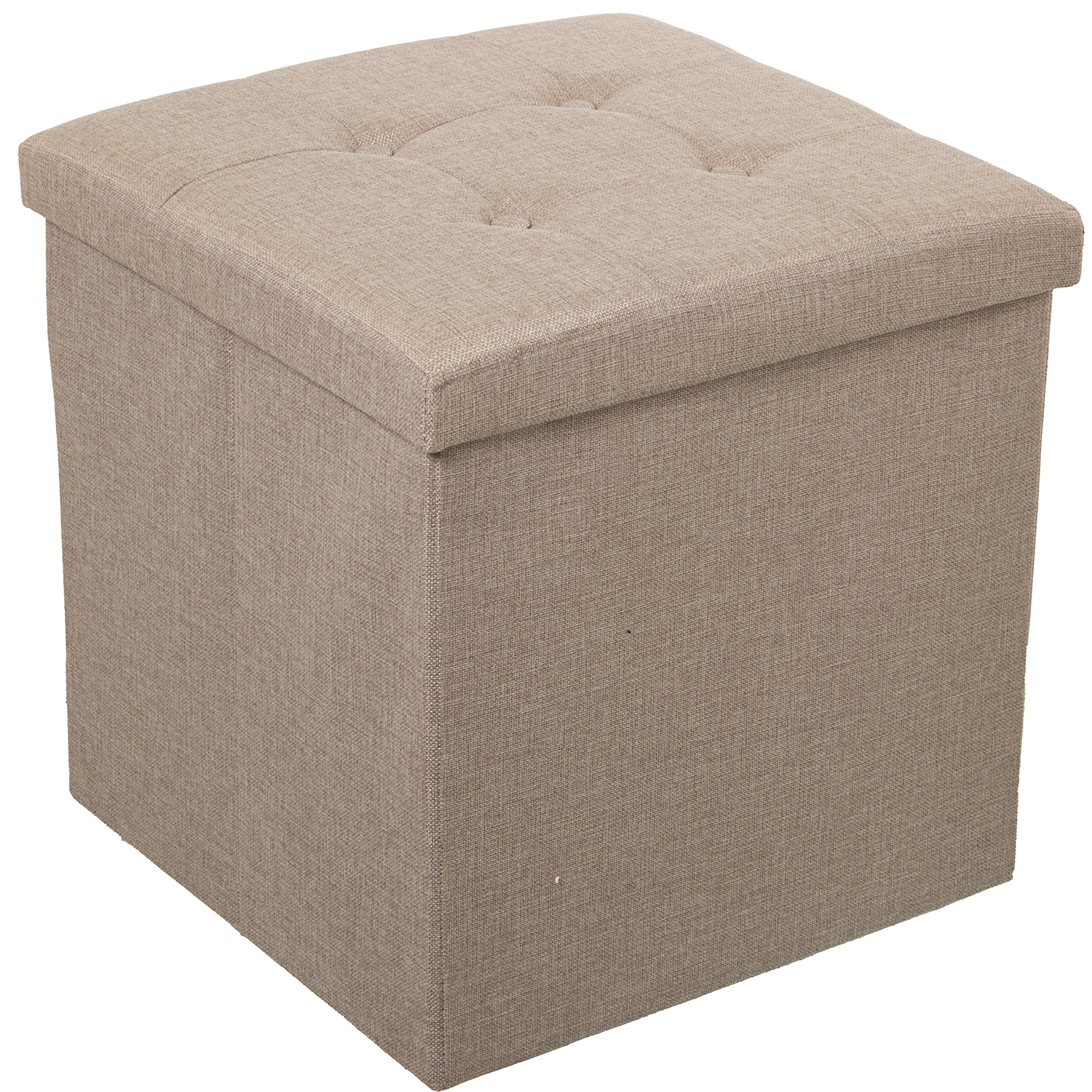 PUF PLEGABLE POLIESTER BEIGE AARO ALMACENAJE