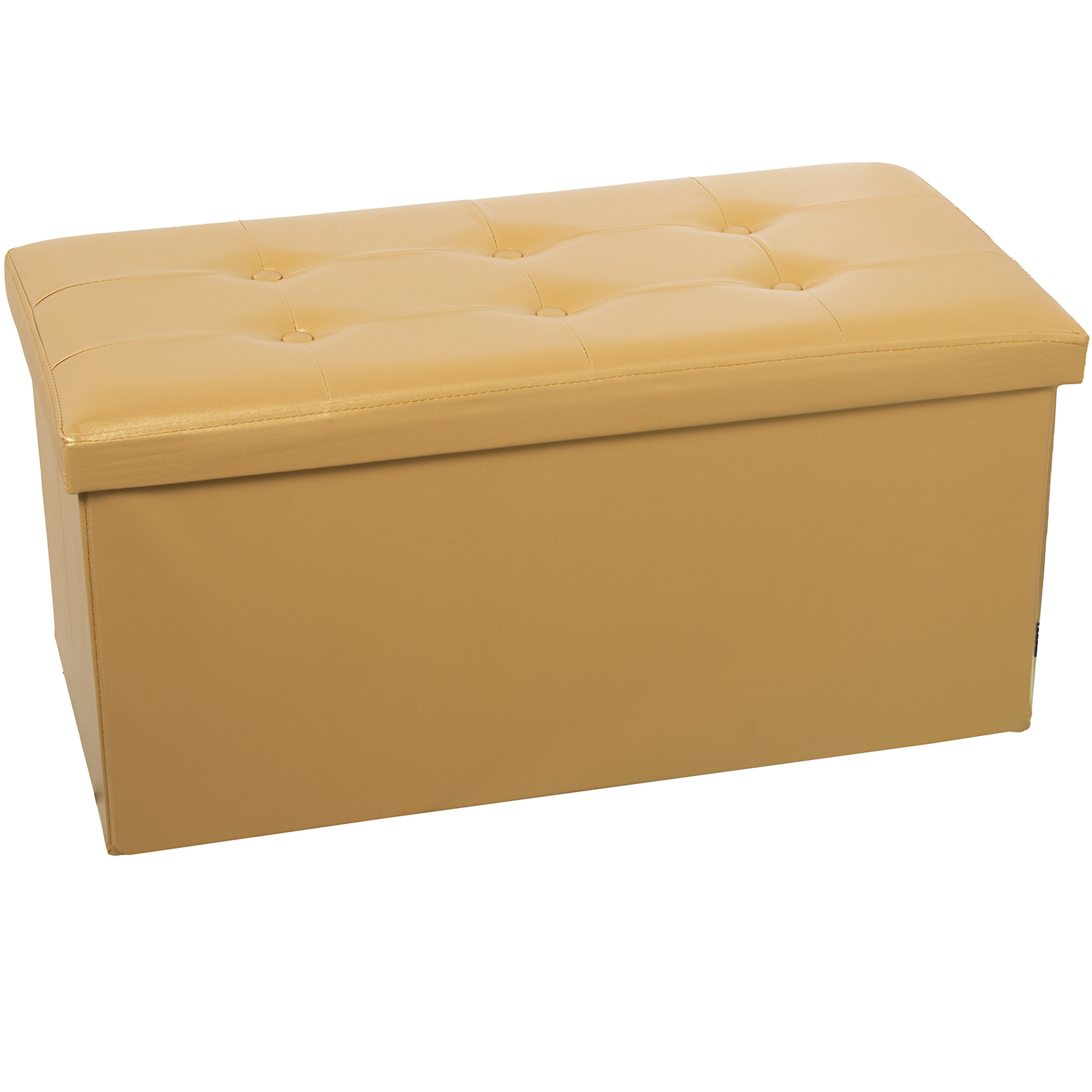 PUF PLEGABLE POLIPIEL DORADO ALMACENAJE