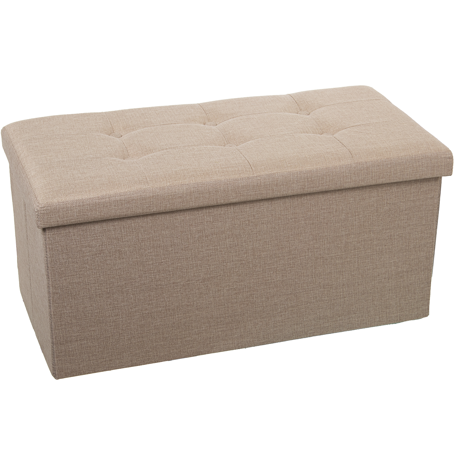 PUF PLEGABLE POLIESTER BEIGE AMACENAJE
