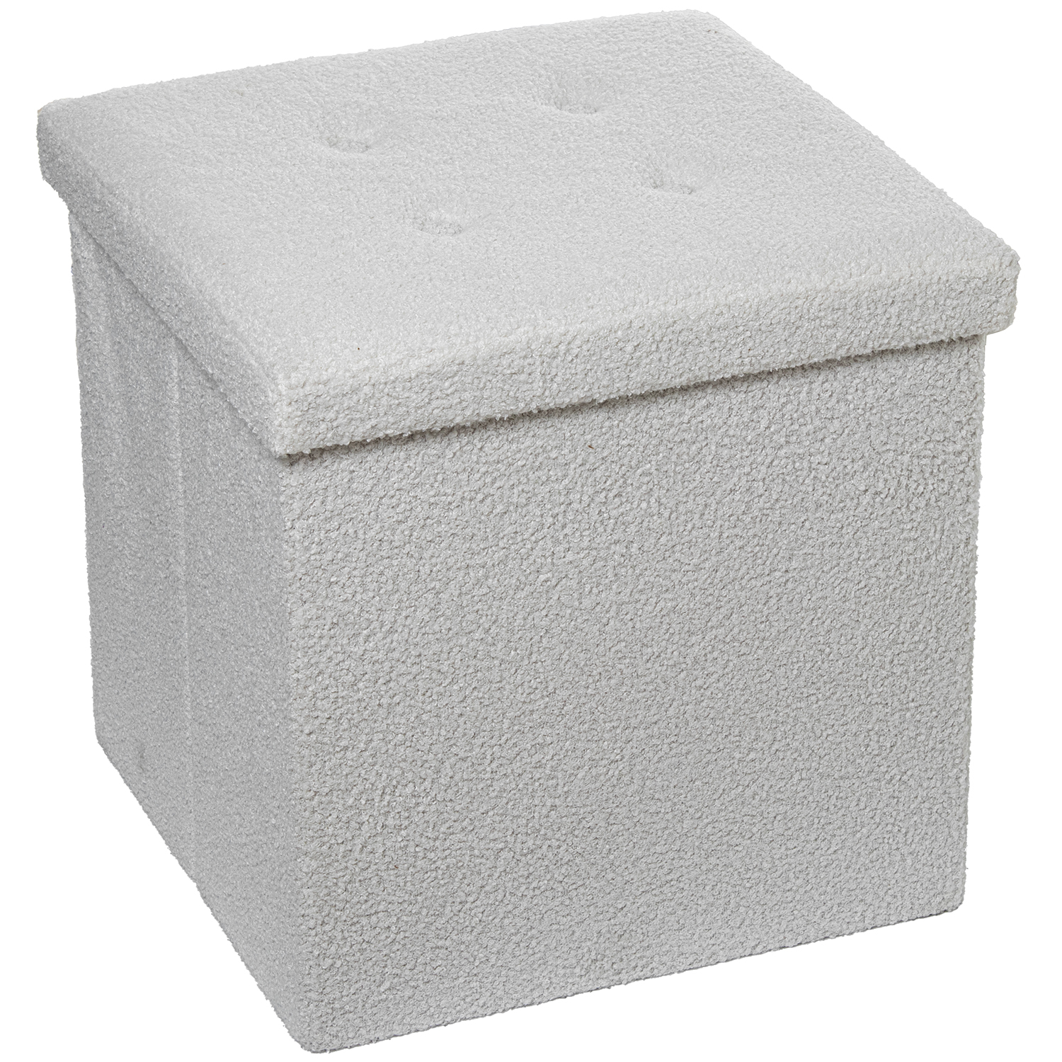 PUF PLEGABLE POLIESTER BLANCO ALMACENAJE