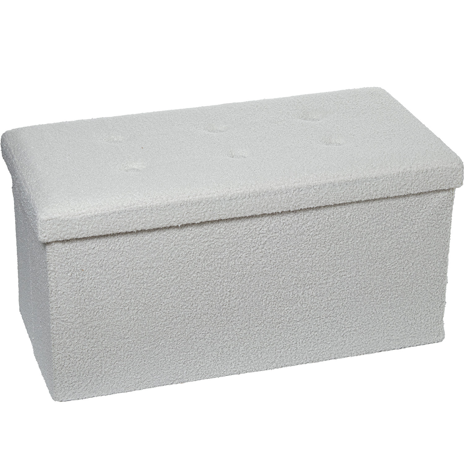 PUF PLEGABLE POLIÉSTER BLANCO ALMACENAJE