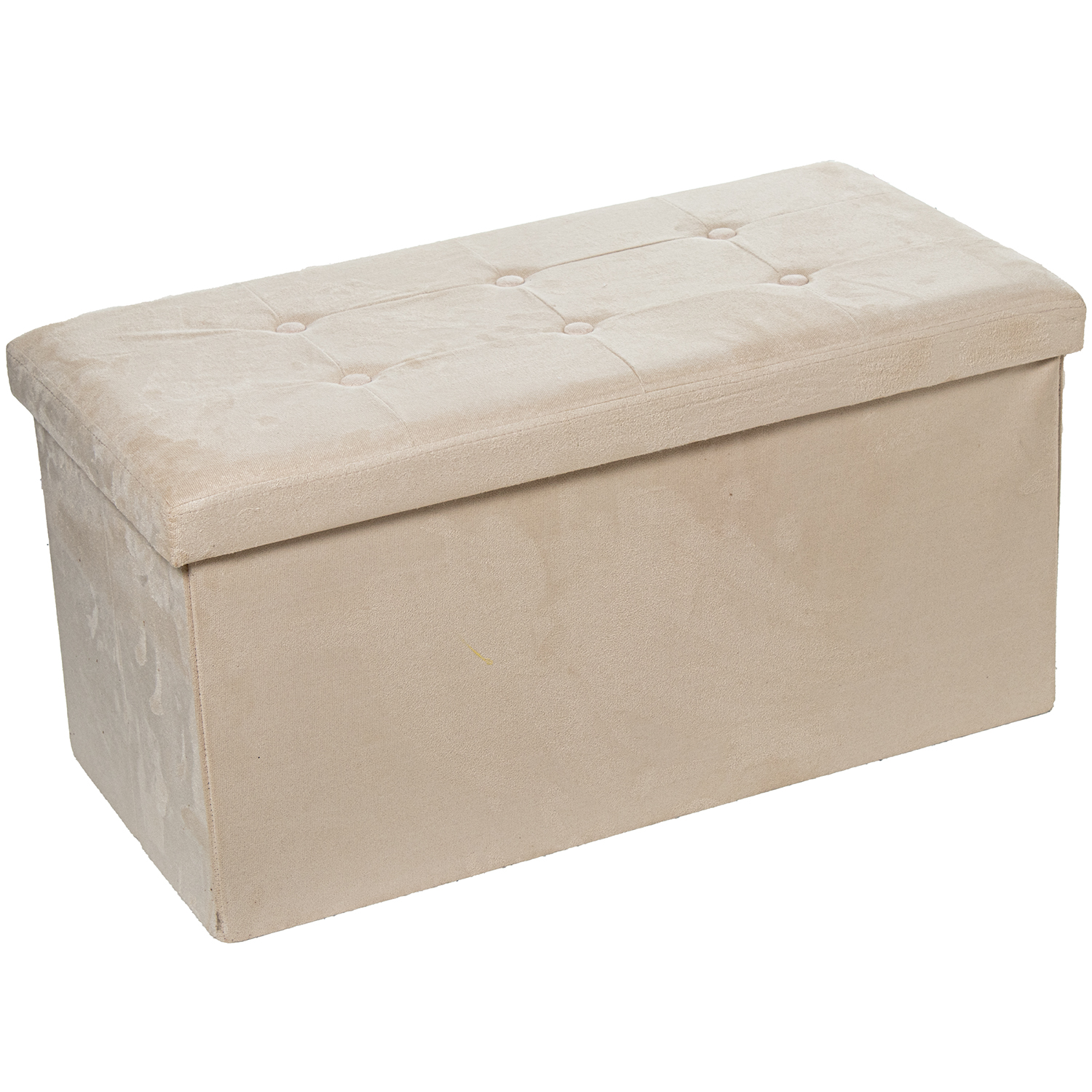 PUF PLEGABLE POLIÉSTER BEIGE GAMUZA ALMACENAJE
