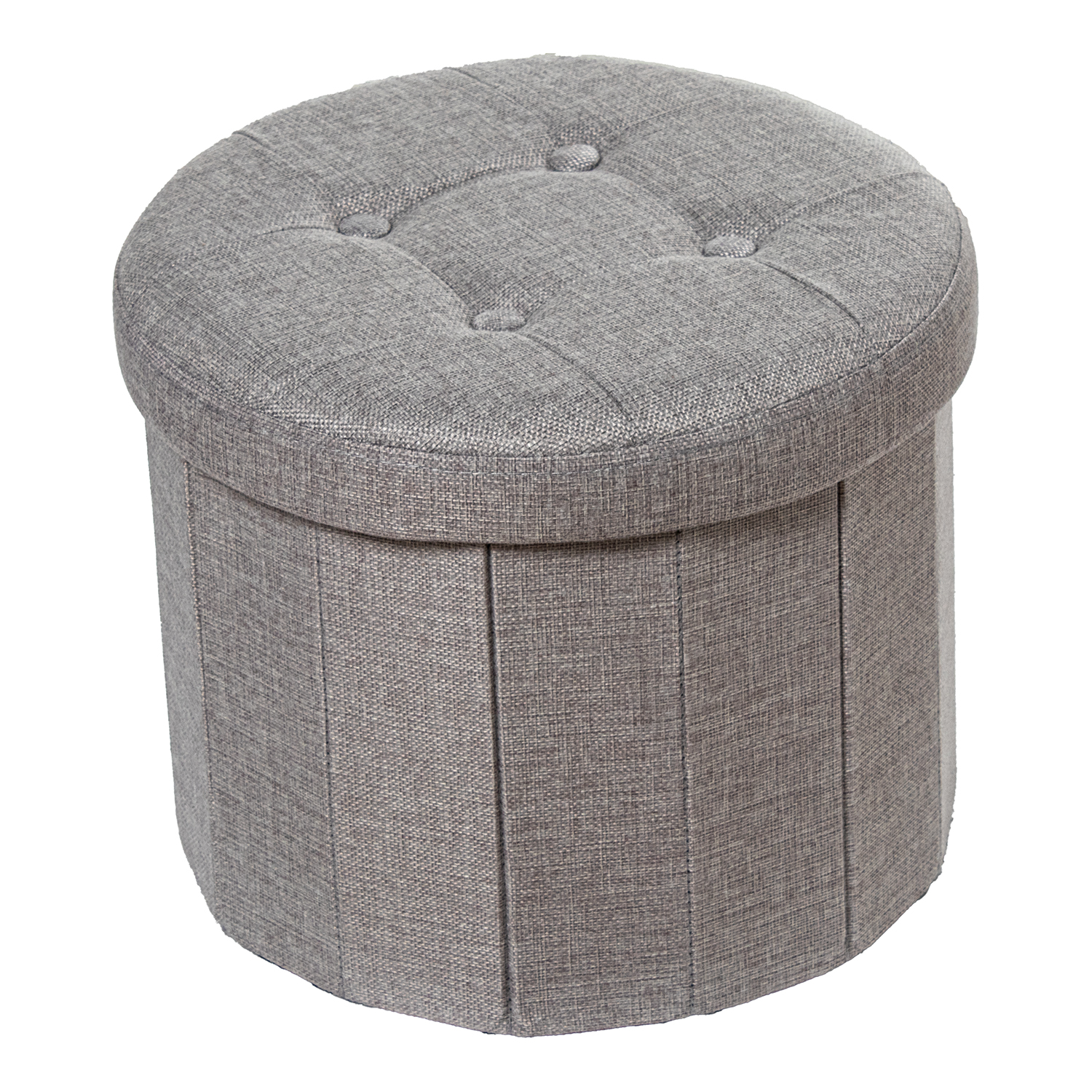 PUF PLEGABLE POLIÉSTER GRIS ALAMUZA ALMACENAJE