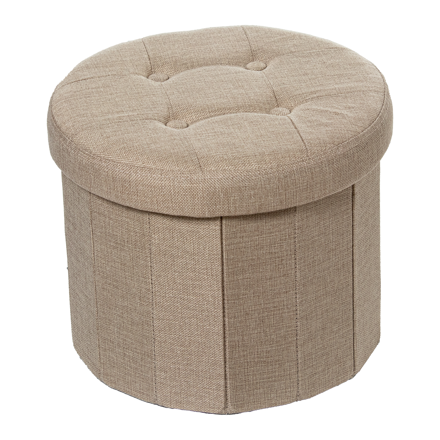 PUF PLEGABLE POLIÉSTER GRIS ALMACENAJE
