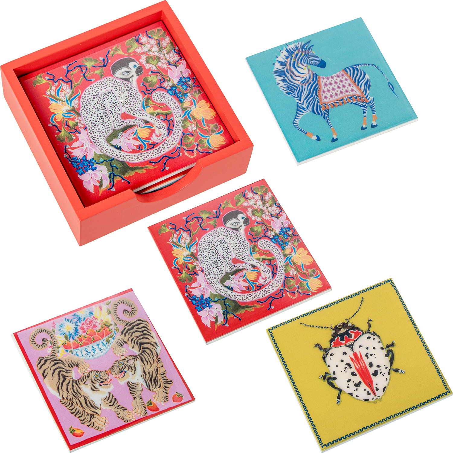 SET 4 POSAVASOS C/SOPORTE MADERES