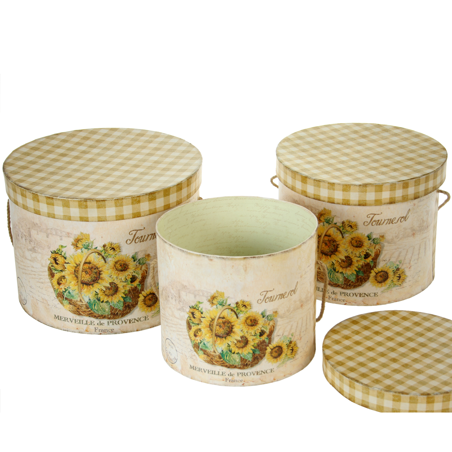 SET 3 CAJAS GIRASOLES CARTÓN