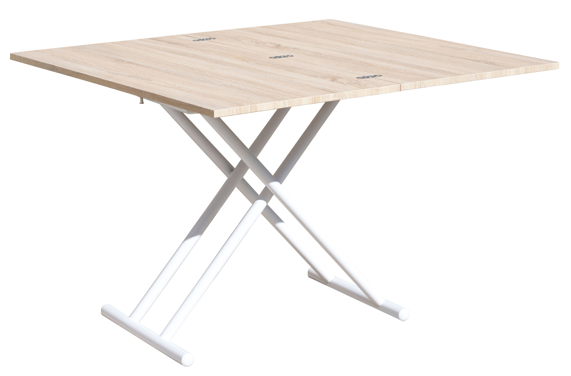 MESA CENTRO ELEVABLE Y EXTENSIBLE UP - DOWN BLANCO / ROBLE 100 x 50 CM - Imagen 3