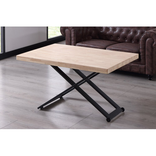 MESA CENTRO ELEVABLE ZOE 120 x 80 CM ROBLE NORDISH / NEGRO.