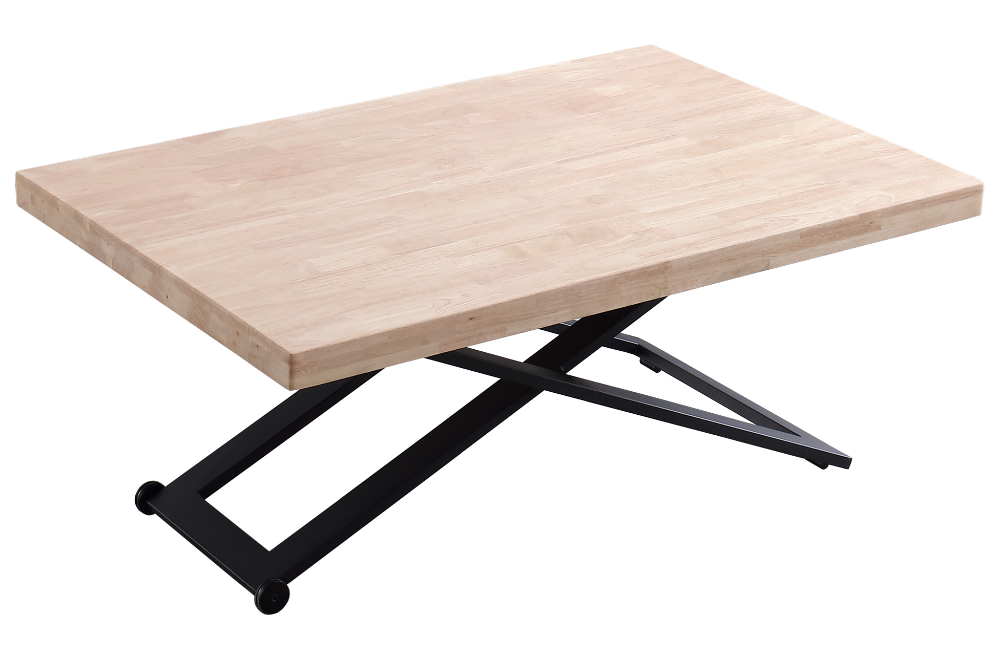 MESA CENTRO ELEVABLE ZOE 120 x 80 CM ROBLE NORDISH / NEGRO. - Imagen 2