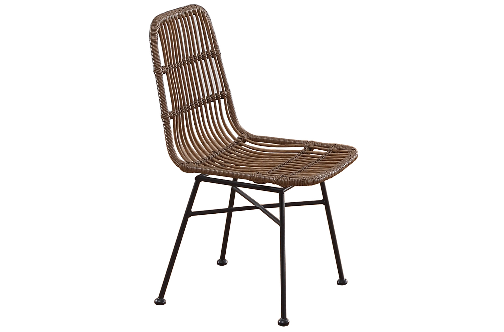 SILLA EXTERIOR / INTERIOR THAI RATTAN SINTÉTICO MARRON / NEGRO. - Imagen 2